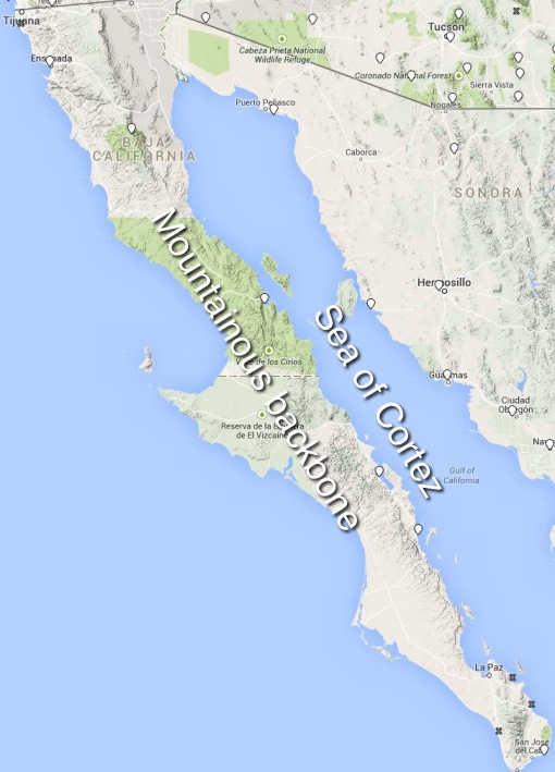 Baja Relief Map