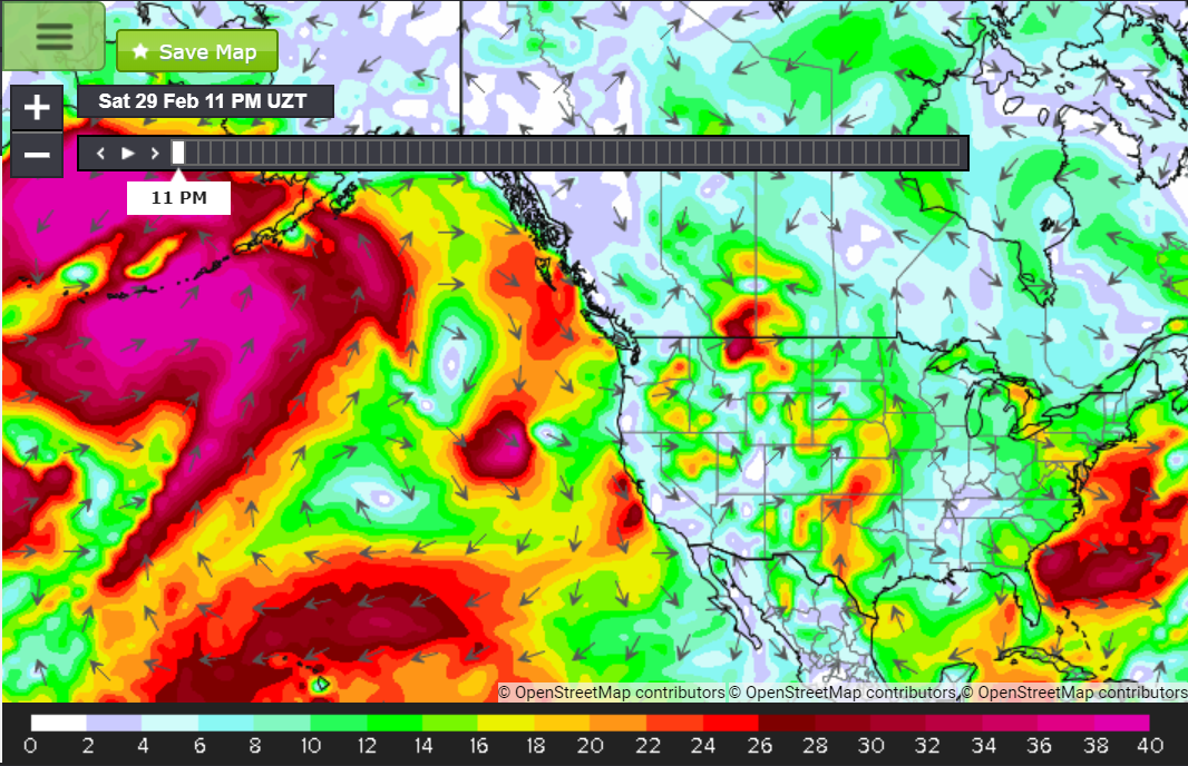 Strong Winds drive down the California Coast and into the Bight on ...