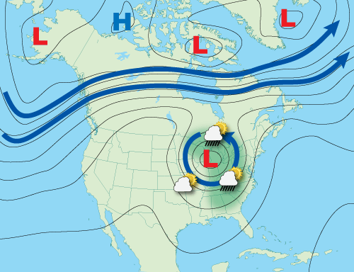 Jet Stream Winds from Southwest to Northeast U.S. Among the
