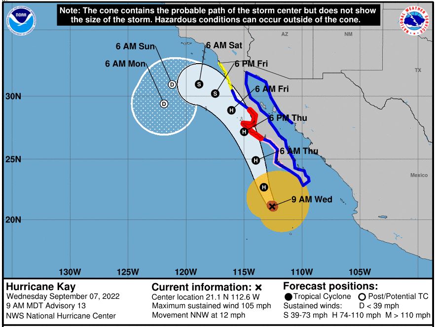 Siklon Tropis Kay Akan Berdampak pada California Selatan